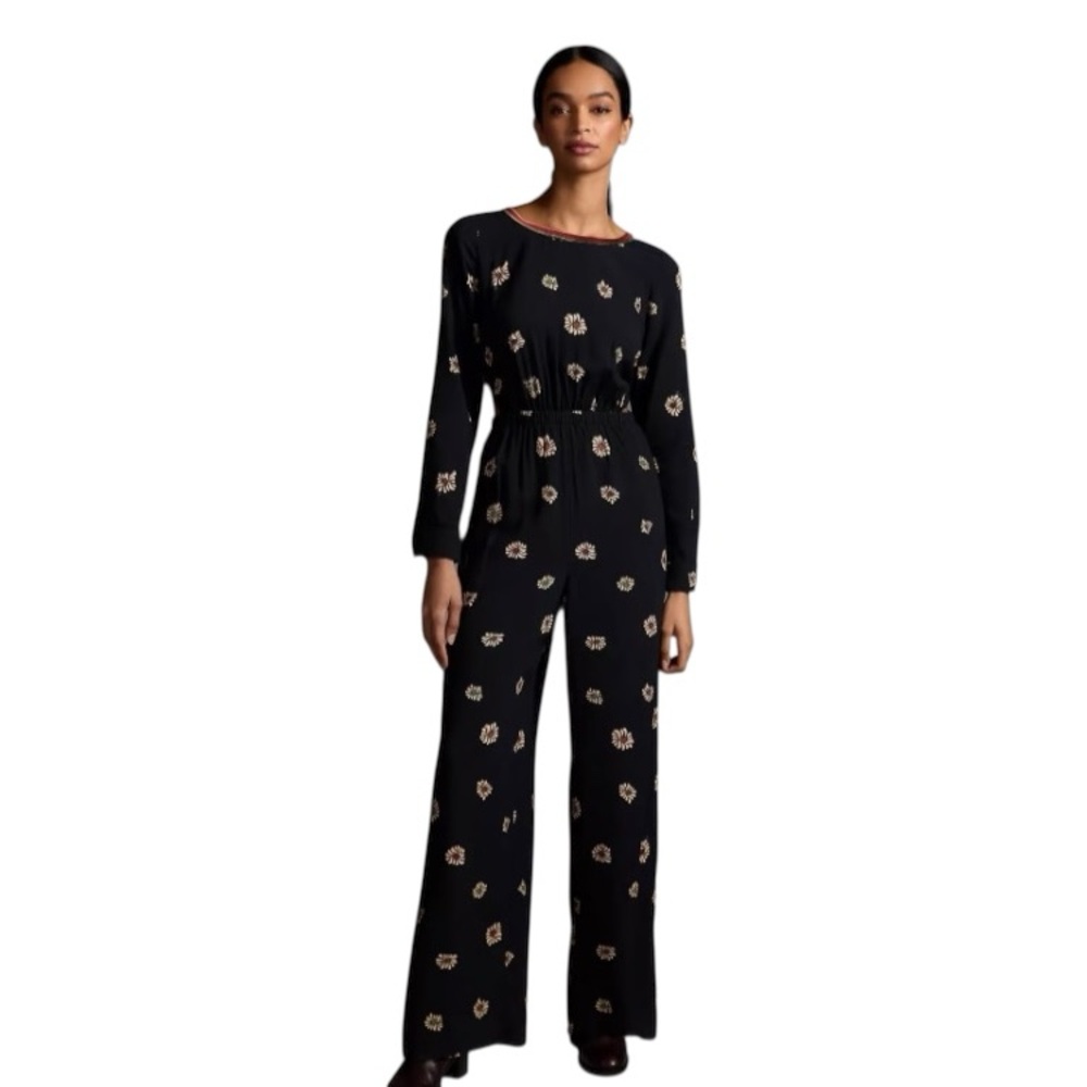 Anthropologie Farm Rio Cutout Jumpsuit in Floral Pattern